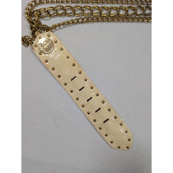 Baby Phat Vintage Y2K 90s Leather Chain Belt & Buckle Studded Boho main image 13